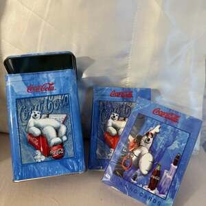 5/$25 Vintage 1998 Coca Cola 2 Packs of NEW Polar Bear Bicycle Playing Cards